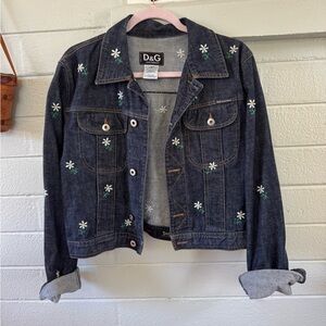 D&G Denim Jacket with Floral Embroidery